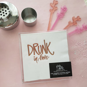 bachelorette party drunk in love paper napkins set of 20