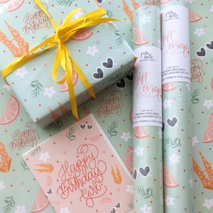 summer birthday gift wrapping paper sheets by fioribelle