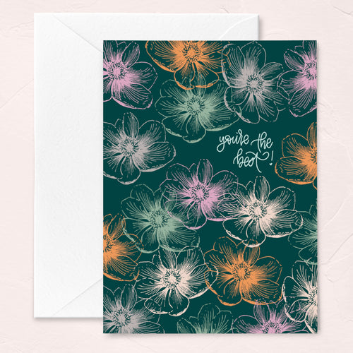 fall floral friendsgiving greeting card you're the best
