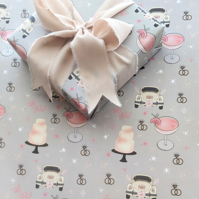 matte silver wedding wrapping paper sheets by fioribelle