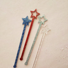 Load image into Gallery viewer, memorial day party decor star swizzle sticks
