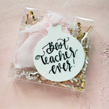 Load image into Gallery viewer, white and pink teach gift christmas ornament