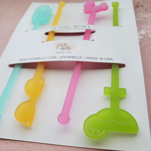 pool party acrylic drink stirrers