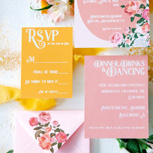 Load image into Gallery viewer, mustard yellow rsvp card for garden wedding invitation