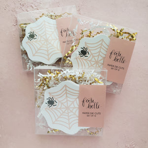 set of 12 halloween DIY place cards - spider and spiderweb party decor by fioribelle