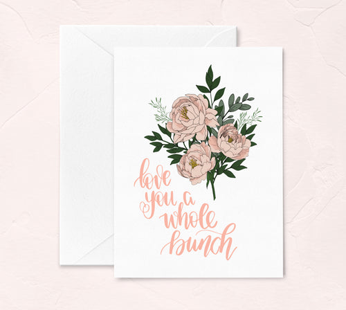 love you a whole bunch floral anniversary greeting card by fioribelle