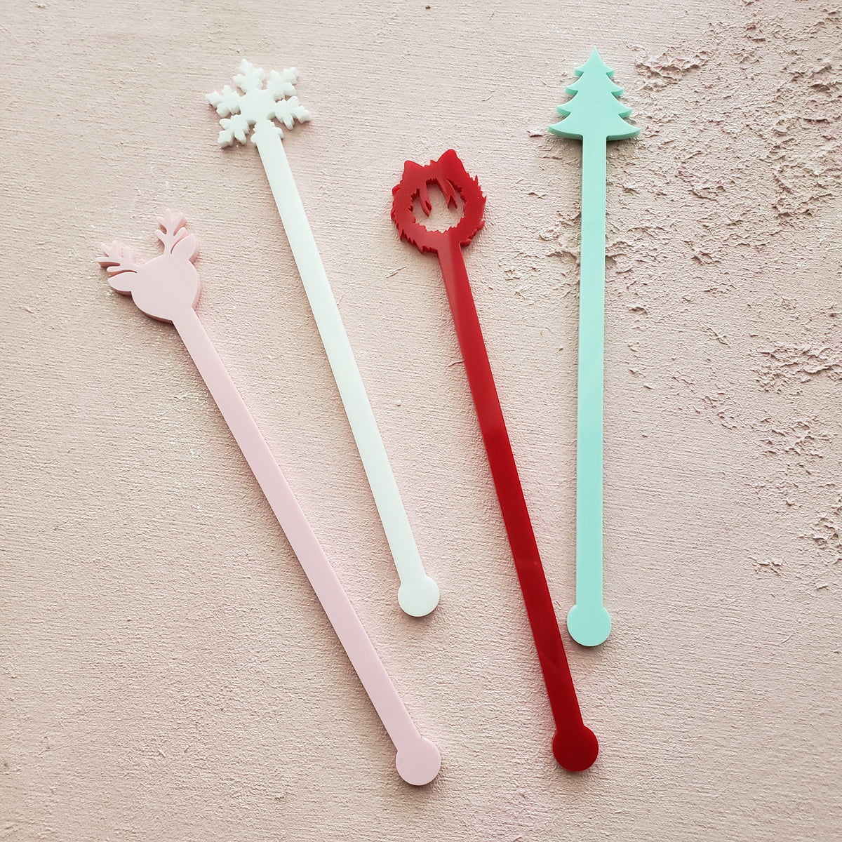 Mint Christmas Tree Drink Stirrers - Acrylic Stir Sticks Set – fioribelle