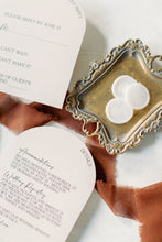 Load image into Gallery viewer, arched wedding invitations with dried floral wax seals for boho wedding theme