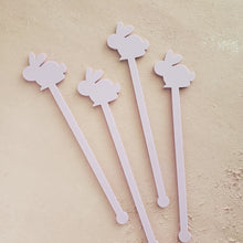 Load image into Gallery viewer, pastel purple easter bunny drink stirrers for easter brunch