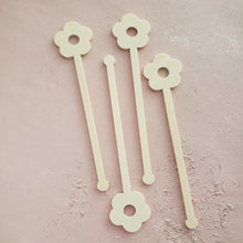 Load image into Gallery viewer, Pastel  yellow daisies acrylic stir sticks for easter brunch