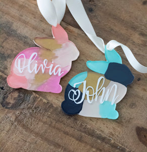 personalized bunny tags for kids easter basket by fioribelle