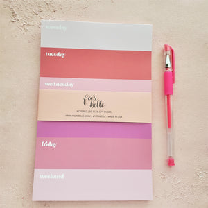 retro weekly planner notepad by fioribelle