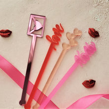 Load image into Gallery viewer, valentine&#39;s day party favors - acrylic stir sticks set of 4  designed by orlando wedding invitation designer fioribelle