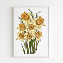 Load image into Gallery viewer, yellow daffodil art print for home decor by fioribelle