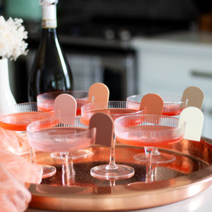 boho arch wine glass markers for fall gatherings