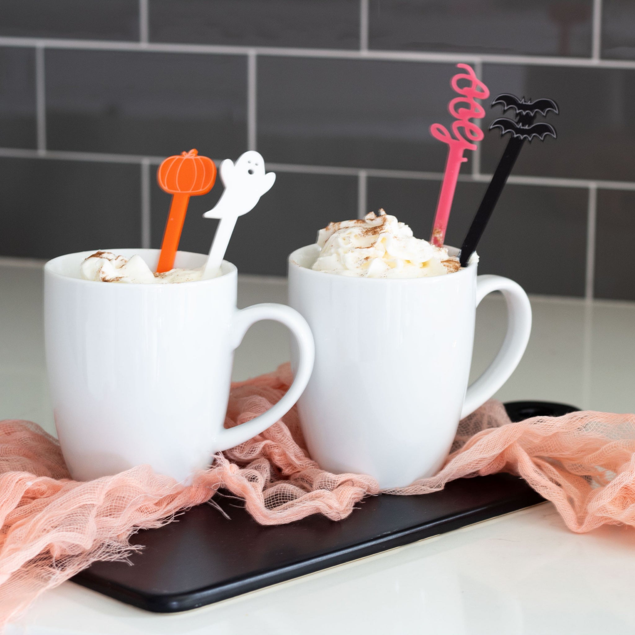 Halloween Party and Bar Decor - Ghost Drink Stirrers Set – fioribelle
