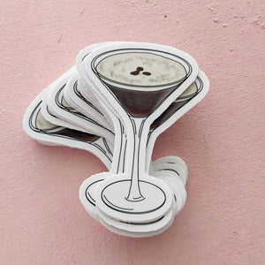 decorative vinyl stickers in the shape of espresso martini cocktails