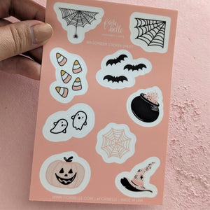 cute and spooky halloween sticker sheet for planners by fioribelle