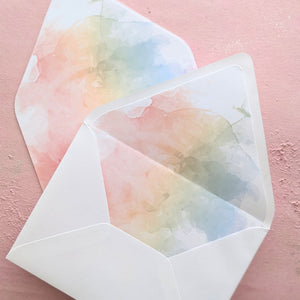 Pastel Watercolor Envelope Liners (set of 10)