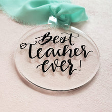 Load image into Gallery viewer, personalized acrylic ornament for teacher christmas gifts
