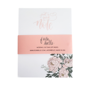 small notepad with blush peonies by fioribelle