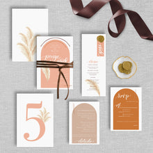 Load image into Gallery viewer, terracotta boho wedding invitations by fioribelle
