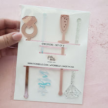 Load image into Gallery viewer, bachelorette party decor - cocktail drink stirrers set 
