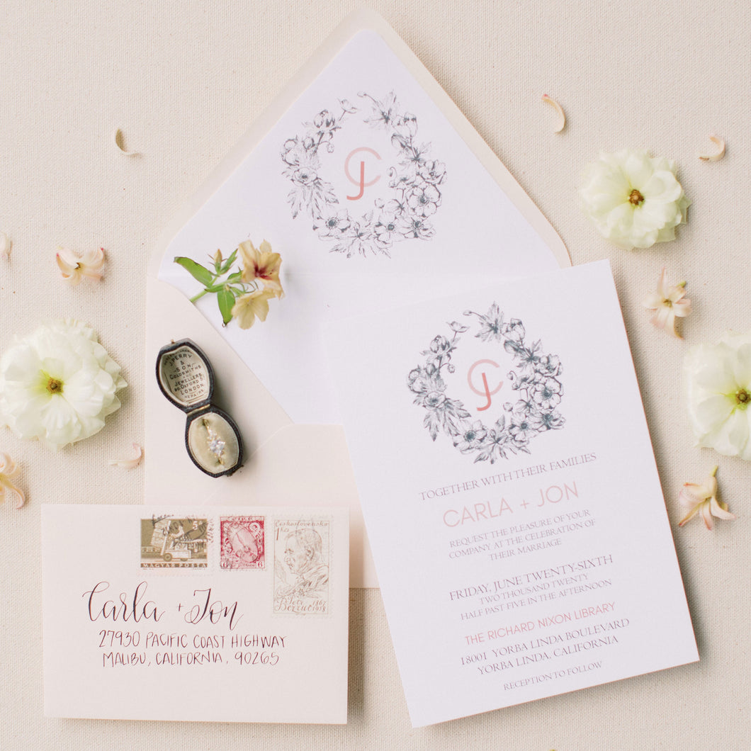 Classic Floral Wedding Invitations by Alethea and Ruth