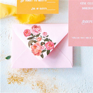 printed floral rsvp envelope for garden wedding invitations