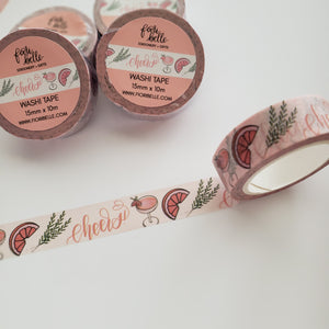 pink cheers washi tape for journals and planners
