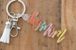 dog mom clear acrylic keychain by fioribelle
