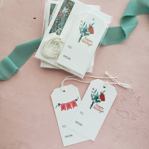 floral holiday gift tags by fioribelle - set of 8