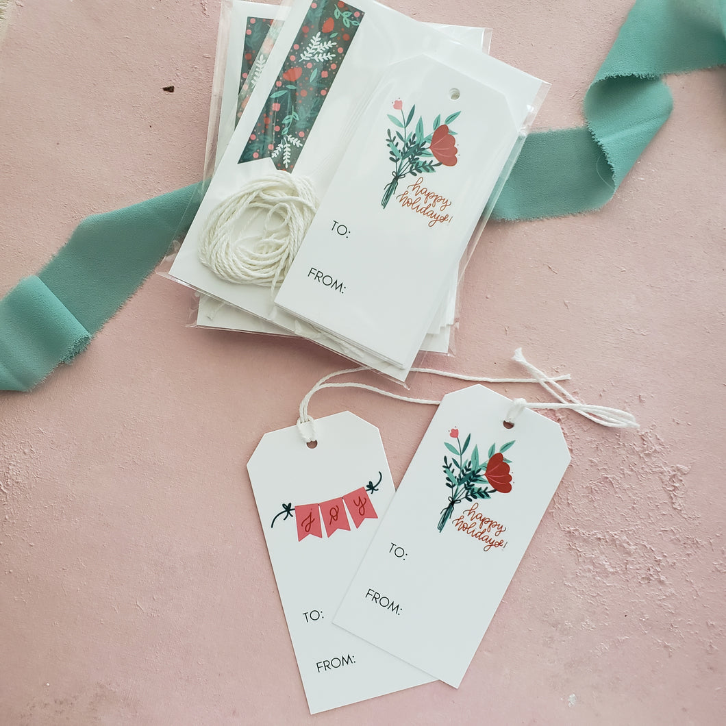floral holiday gift tags by fioribelle - set of 8