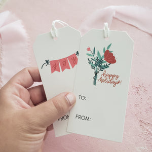 set of 8 modern floral holiday gift tags by fioribelle