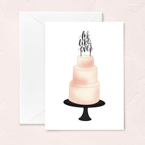 blush wedding day greeting card - wedding cake topper for like ever 
