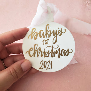 personalized baby christmas ornament by fioribelle