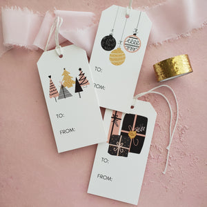 modern christmas tree gift tags set of 8 by fioribelle