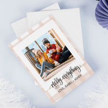 Load image into Gallery viewer, modern blush plaid photo holiday cards by fioribelle