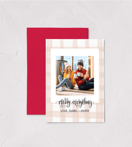 merry everything modern calligraphy photo holiday cards by fioribelle