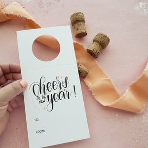 cheers to the new year wine bottle gift tag by fioribelle