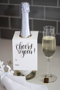 new year's celebration wine bottle gift tag by fioribelle
