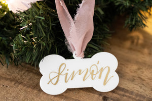 personalized dog bone christmas ornament by fioribelle