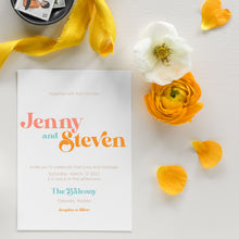 Load image into Gallery viewer, modern retro groovy wedding invitations by fioribelle
