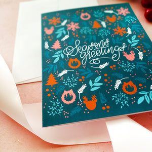 season's greetings illustrated modern christmas card by fioribelle