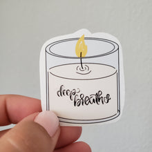 Load image into Gallery viewer, deep breaths candle self-care sticker by fioribelle