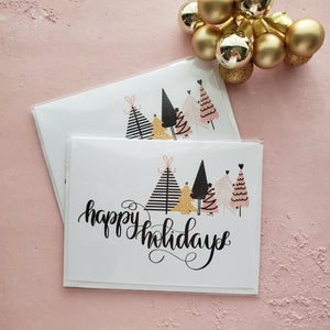 modern christmas tree illustrated greeting card by fioribelle