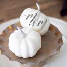Load image into Gallery viewer, white pumpkin place card for mom by fioribelle