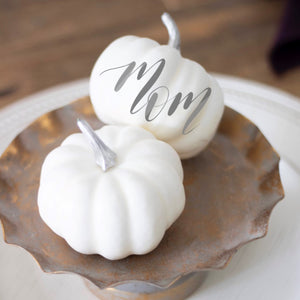 white pumpkin place card for mom by fioribelle