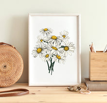 Load image into Gallery viewer, daisies bouquet art print by fioribelle