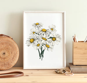 daisies bouquet art print by fioribelle